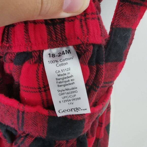 3/$20 George plaid pinafore skirt size 18-24 m - Picture 2 of 3